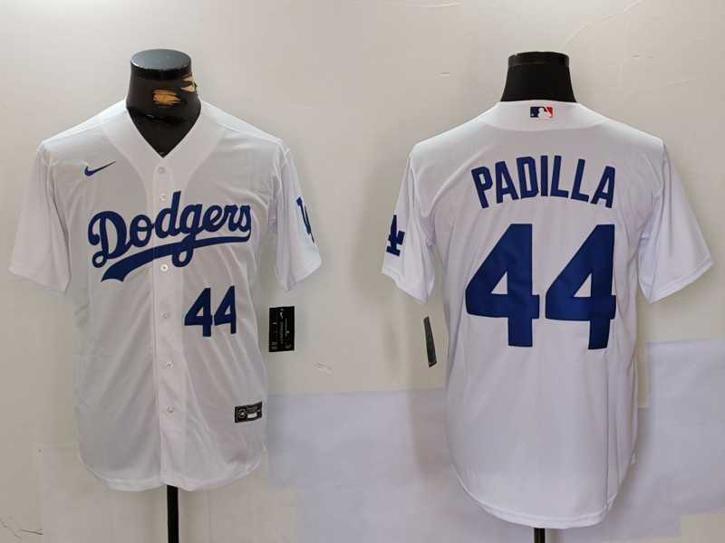 Men%27s Los Angeles Dodgers #44 Vicente Padilla Number White Cool Base Stitched Jerseys->los angeles dodgers->MLB Jersey